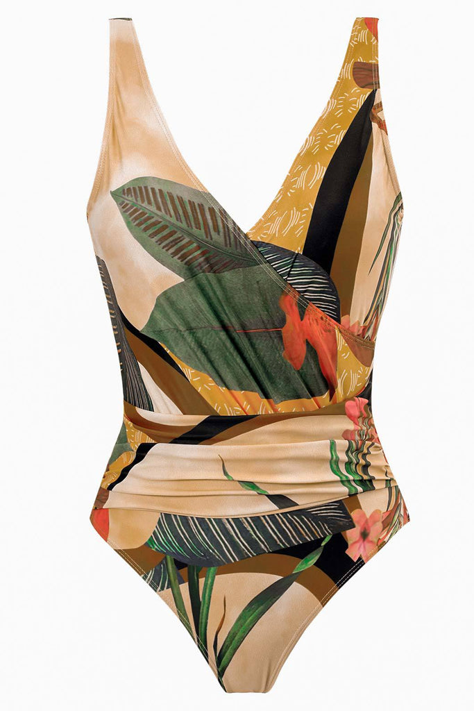 Obra Εμπριμέ Ολόσωμο Μαγιό με Παρεό | Γυναικεία Μαγιό Παρεό - Ολόσωμα - Swimwear | Obra Printed One Piece Swimsuit with Pareo Set
