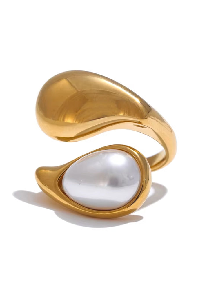 Tania Χρυσό Δαχτυλίδι με Λευκή Πέρλα| Κοσμήματα - Δαχτυλίδια | Tania Gold Ring with White Pearl