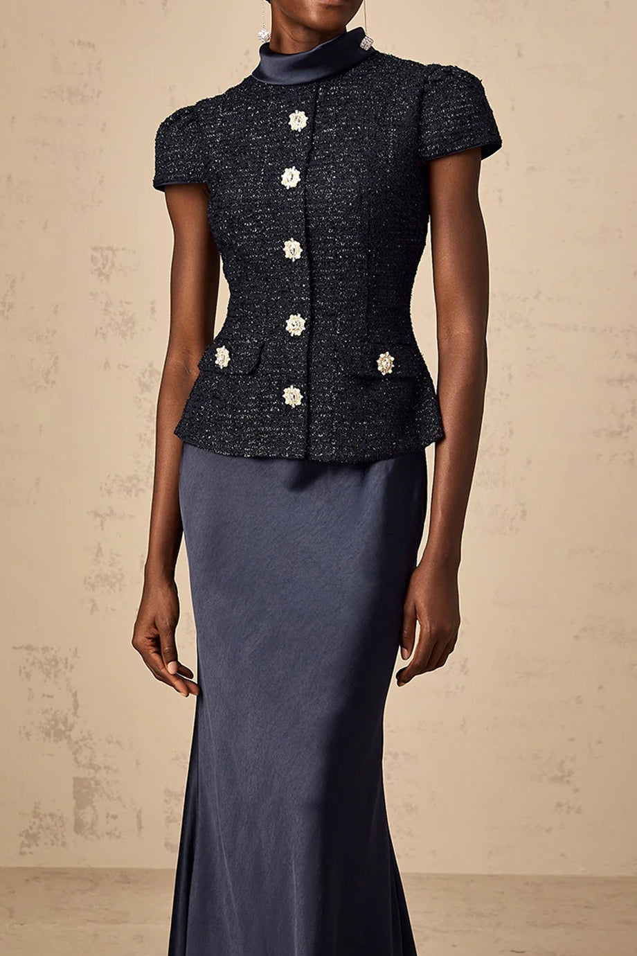 Solange Σατέν Σετ με Κοντό Σακάκι