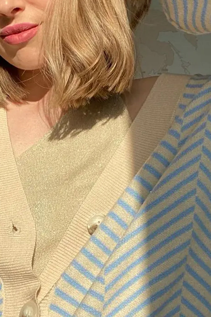 Fishbone Πλεκτή Ζακέτα με Ψαροκόκκαλο