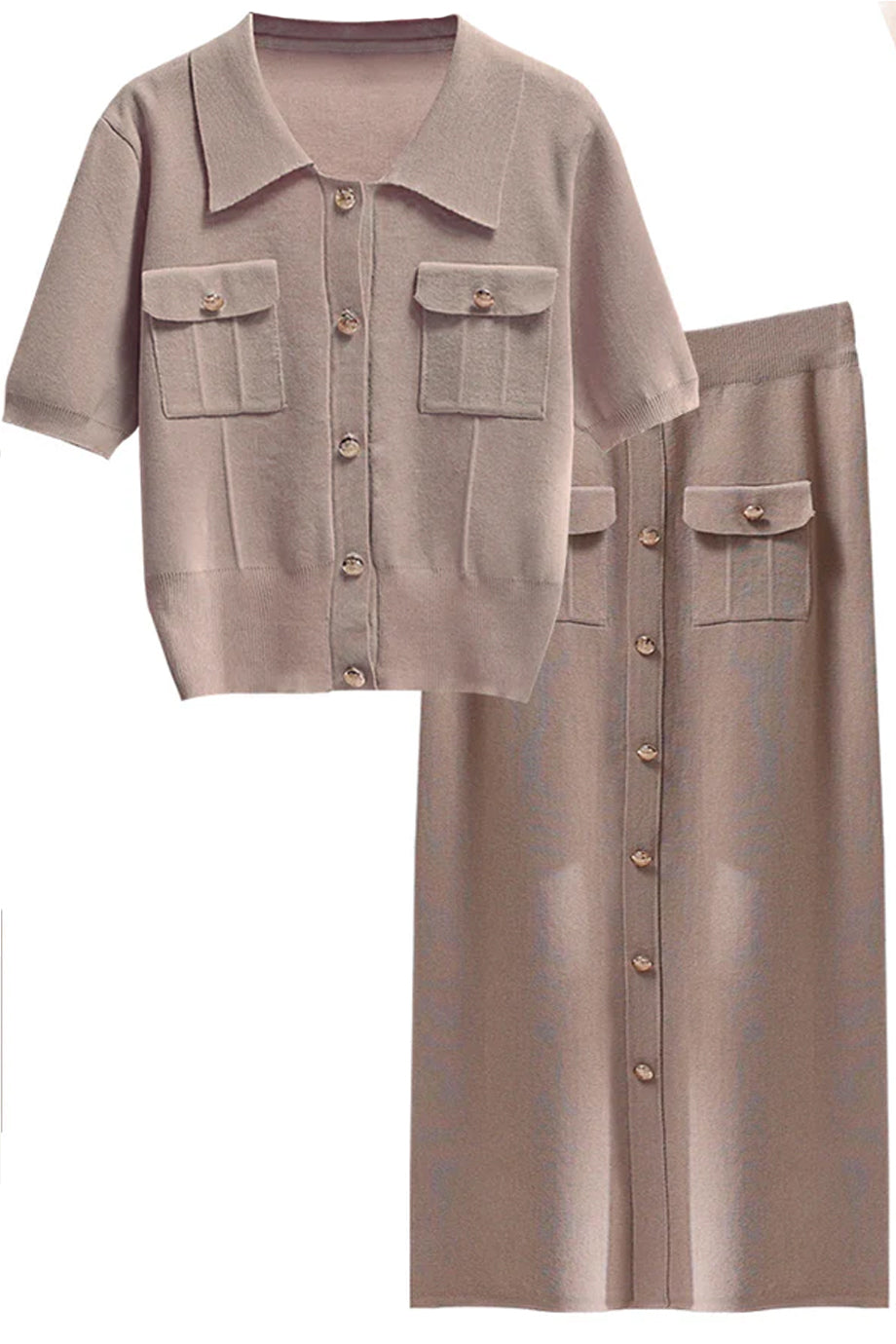 Kathleen Πλεκτό Σετ Τοπ και Φούστα