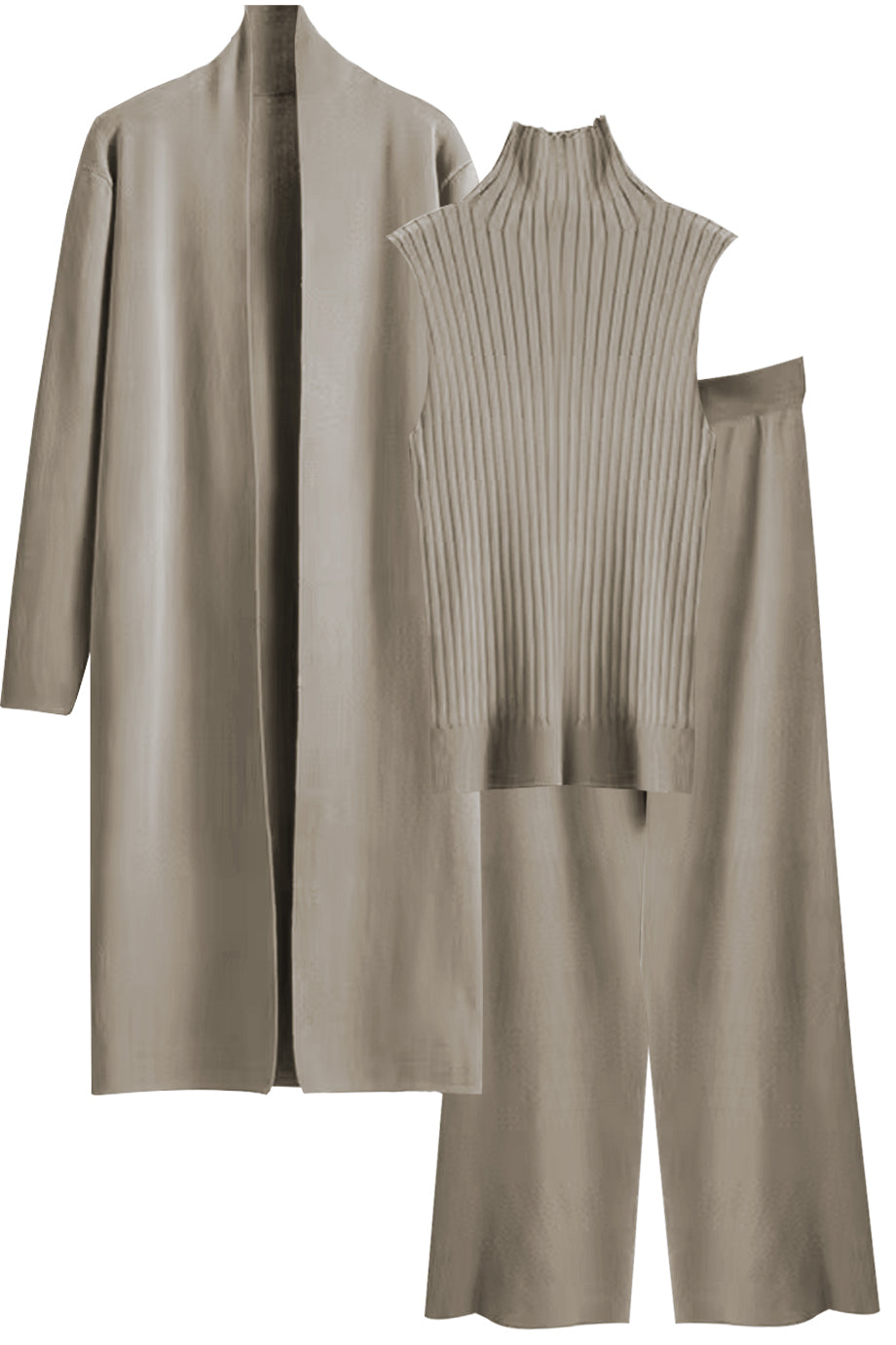 Seraphiel Πλεκτό Σετ Ζακέτα, Τοπ και Παντελόνι