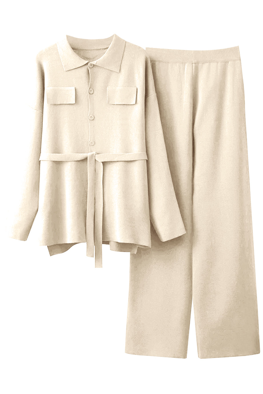 Cyrille Πλεκτό Σετ με Ζακέτα και Παντελόνι | Γυναικεία Ρούχα - Πλεκτά Σετ Clothing Sets | Cyrille Knit Set with Cardigan and Pants