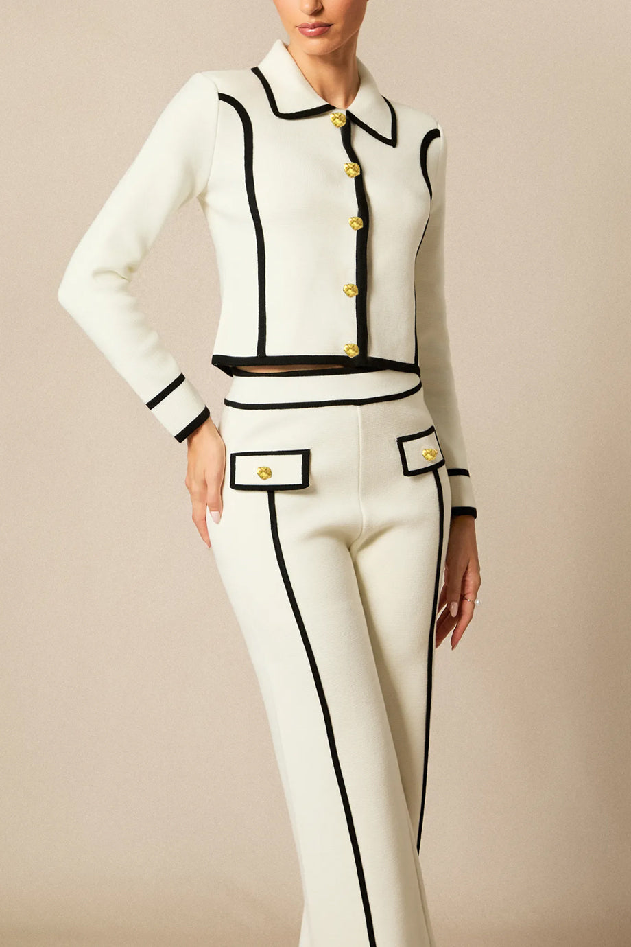 Vionne Πλεκτό Σετ με Τοπ και Παντελόνι