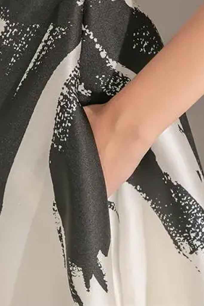 Anaya Ασπρόμαυρο Μίντι Φόρεμα | Γυναικεία Ρούχα - Φορέματα | Anaya Printed Midi Dress