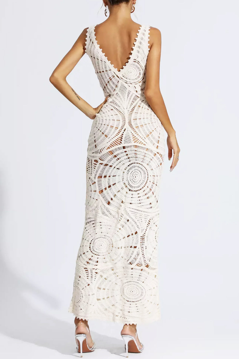 Daisy Lace Μακρύ Φόρεμα Δαντέλα | Γυναικεία Ρούχα - Φορέματα - Βραδινά | Daisy Lace Cutout Maxi Dress