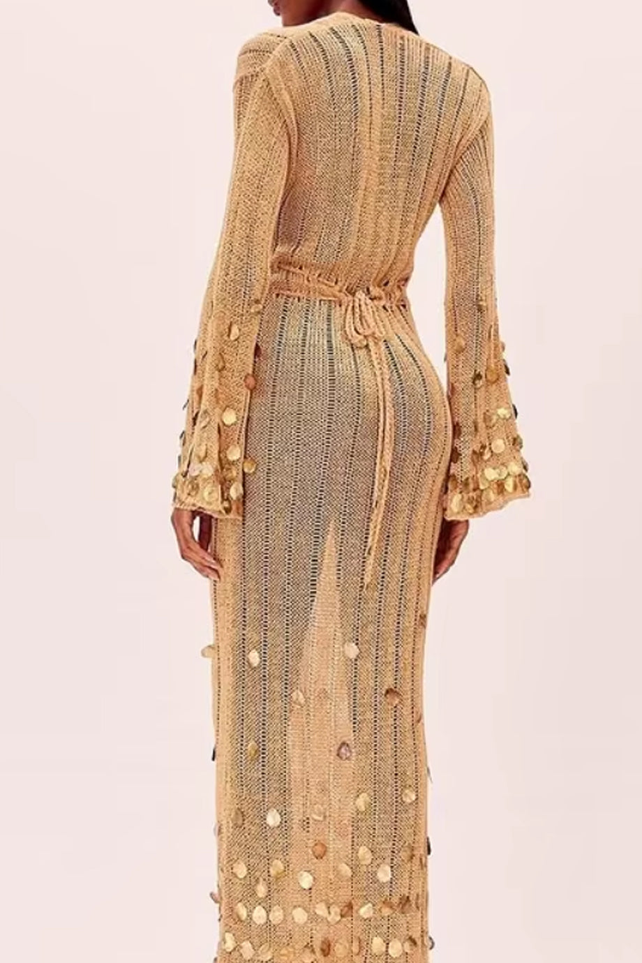 Golden Aura Πλεκτό Φόρεμα | Πλεκτά Φορέματα Παραλίας - Beachwear | Golden Aura Knit Long Beach Dress