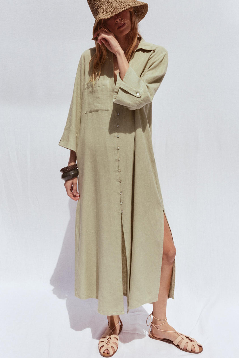 Sierra Λινό Φόρεμα Πουκαμίσα με Κουμπιά | Φορέματα - Casual Dresses | Sierra Linen Shirt Dress with Buttons