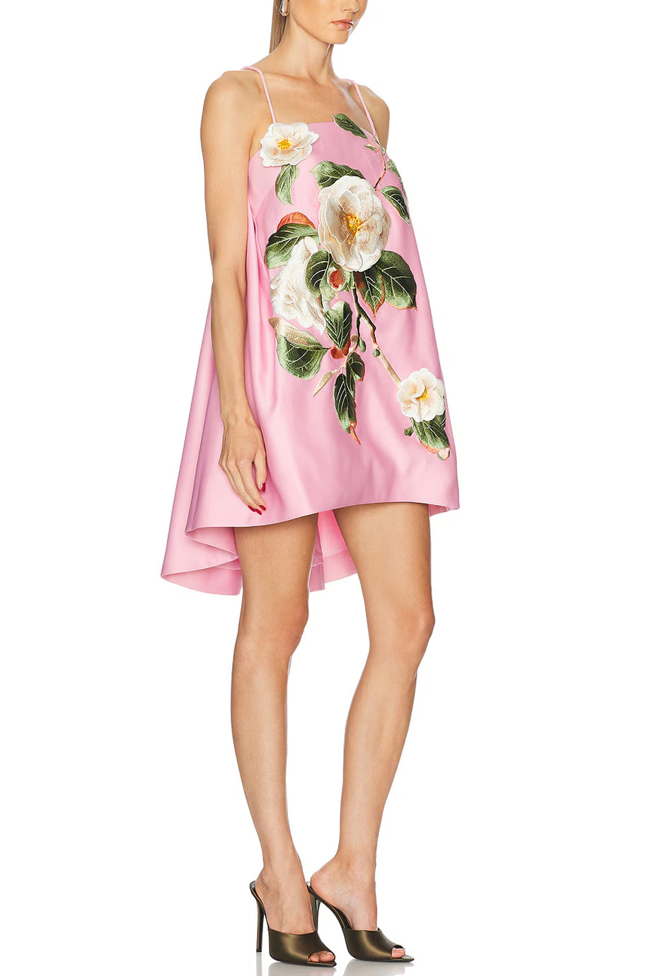 Nefara Bloom Ασύμμετρο Φόρεμα με Λουλούδια | Βραδινά Φορέματα Evening Dresses | Nefara Bloom Asymmetrical Dress with Flower Embroidery