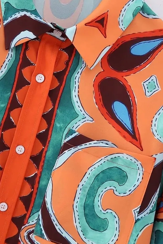 Vylato Εμπριμέ Πουκάμισο | Γυναικεία Ρούχα - Τοπ - Πουκάμισα | Vylato Multicolor Shirt