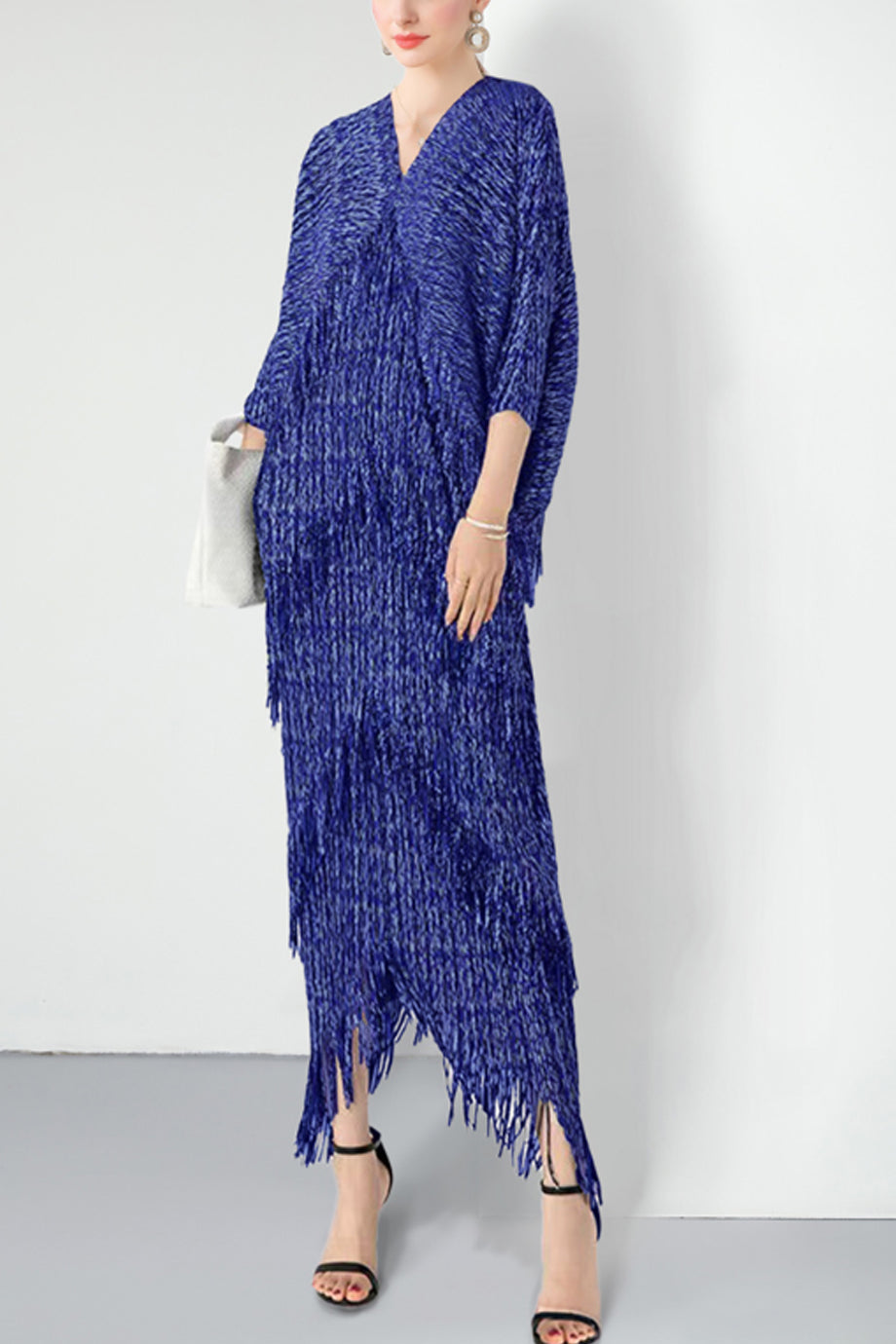 Garbo Μακρύ Φόρεμα με Πιέτες και Κρόσσια