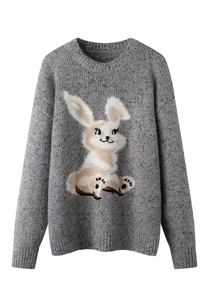 My Bunny Γκρι Πουλόβερ | Μπλούζες - Πουλόβερ - Πλεκτά - Knitwear | My Bunny Grey Sweater