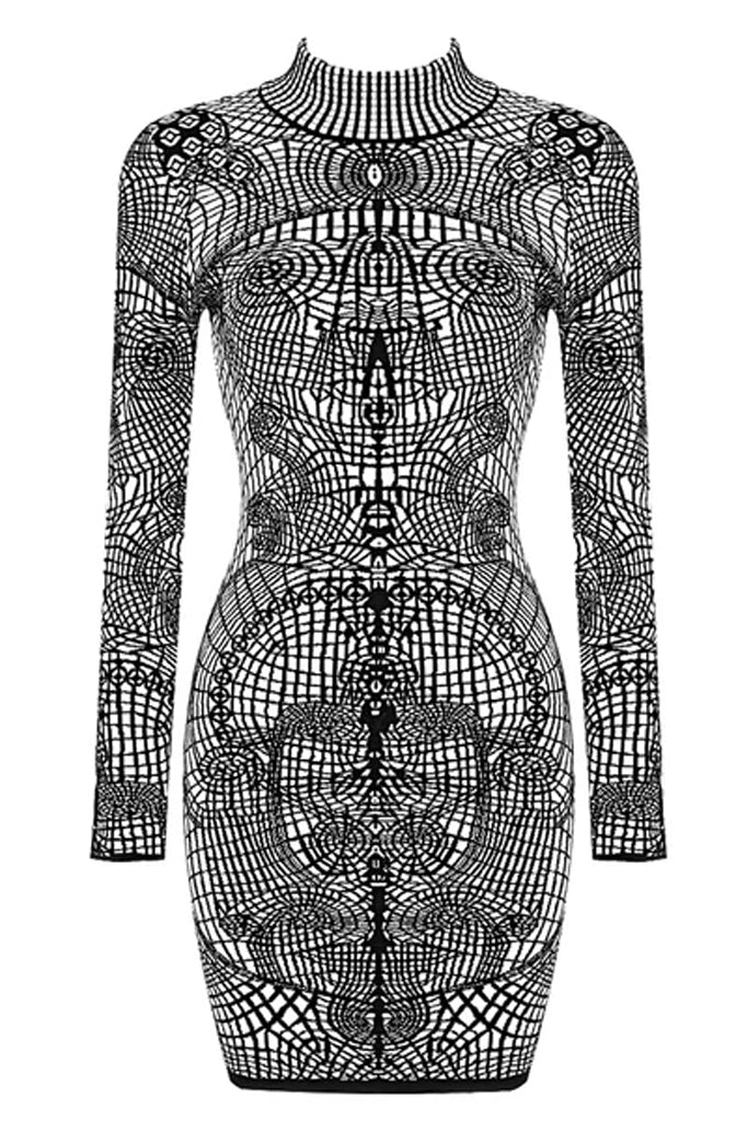 Amble Fair Ασπρόμαυρο Πλεκτό Μίνι Φόρεμα | Φορέματα - Dresses | Amble Fair Black & White Knit Mini Dress