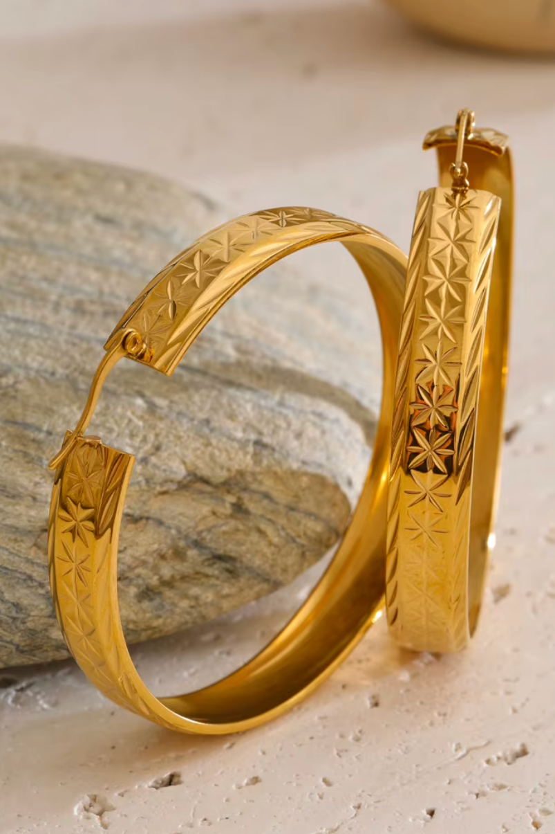 Lunara Χρυσά Σκουλαρίκια Κρίκοι | Σκουλαρίκια - Earrings | Lunara Gold Hoop Earrings