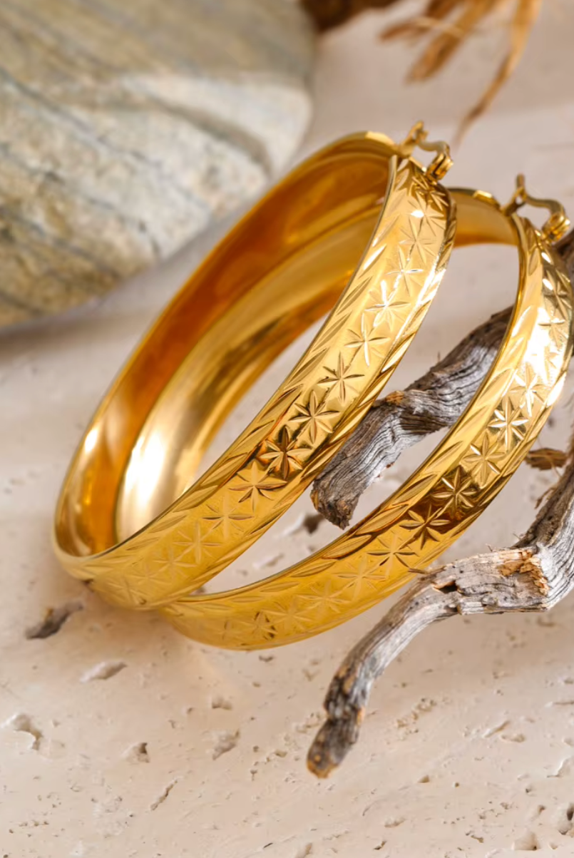 Lunara Χρυσά Σκουλαρίκια Κρίκοι | Σκουλαρίκια - Earrings | Lunara Gold Hoop Earrings