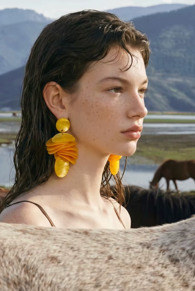 Marielle Μακρυά Shell-Effect Σκουλαρίκια | Σκουλαρίκια - Earrings | Marielle Long Shell-Effect Earrings