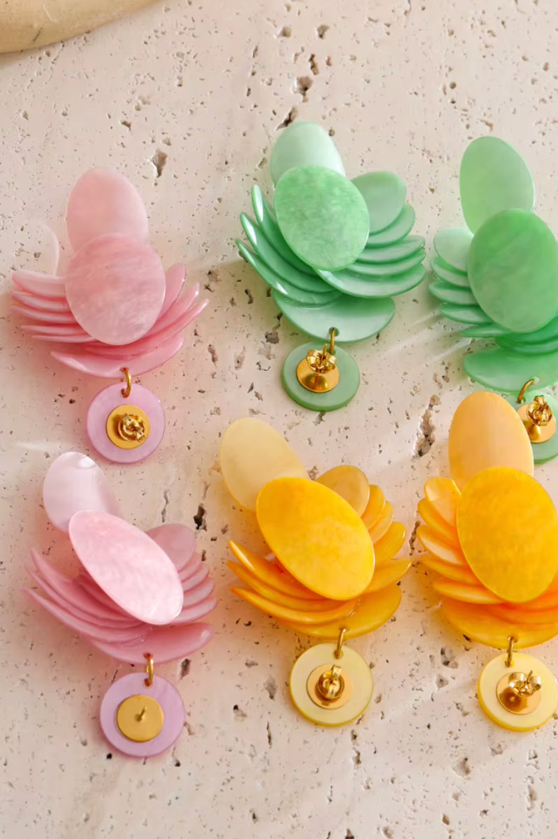Marielle Μακρυά Shell-Effect Σκουλαρίκια | Σκουλαρίκια - Earrings | Marielle Long Shell-Effect Earrings