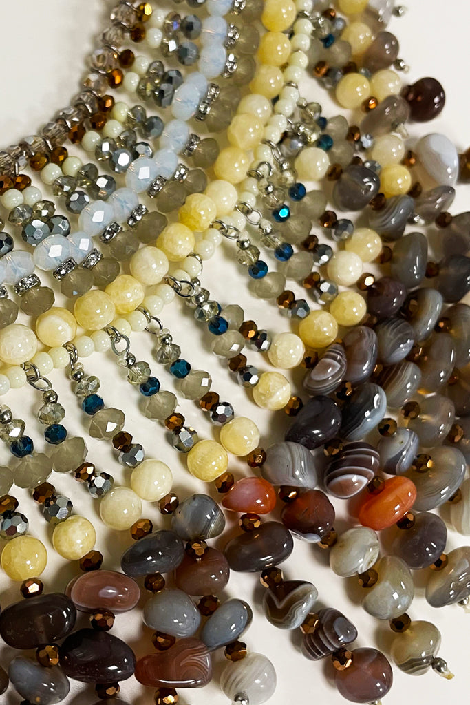 Melamie Μακρύ Κολιέ με Χάντρες