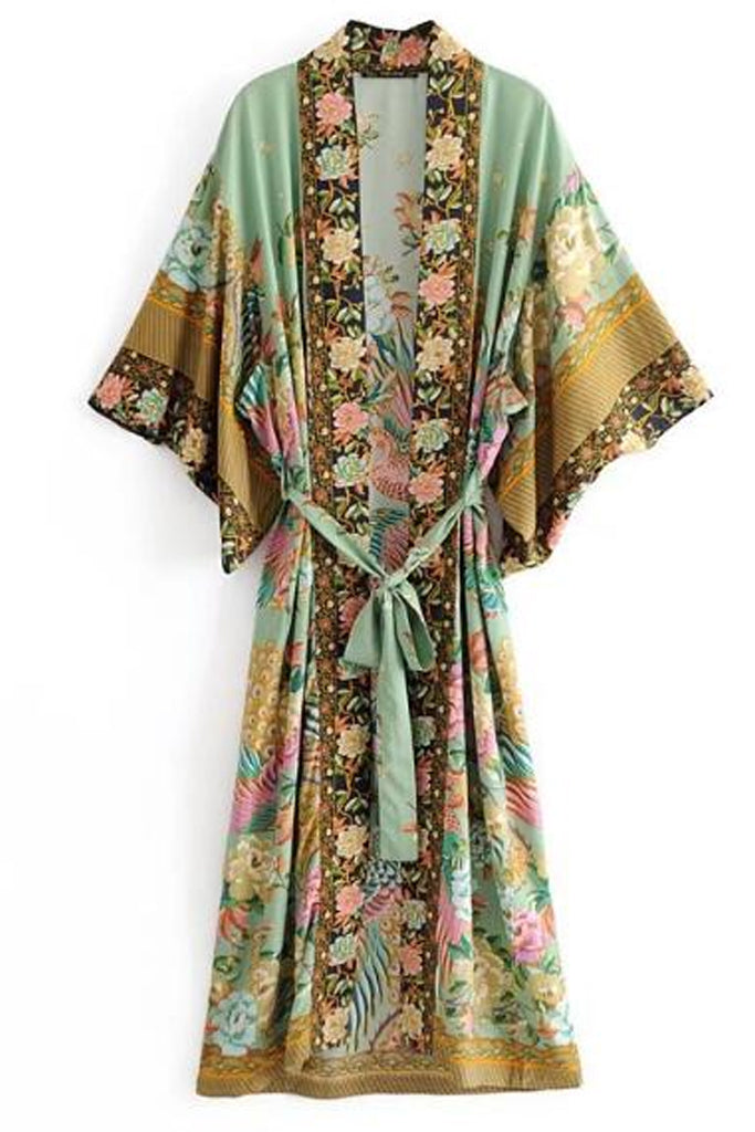 Asahi Βεραμάν Πολύχρωμο Εμπριμέ Κιμονό | Γυναικεία Ρούχα - Beachwear - Loungewear