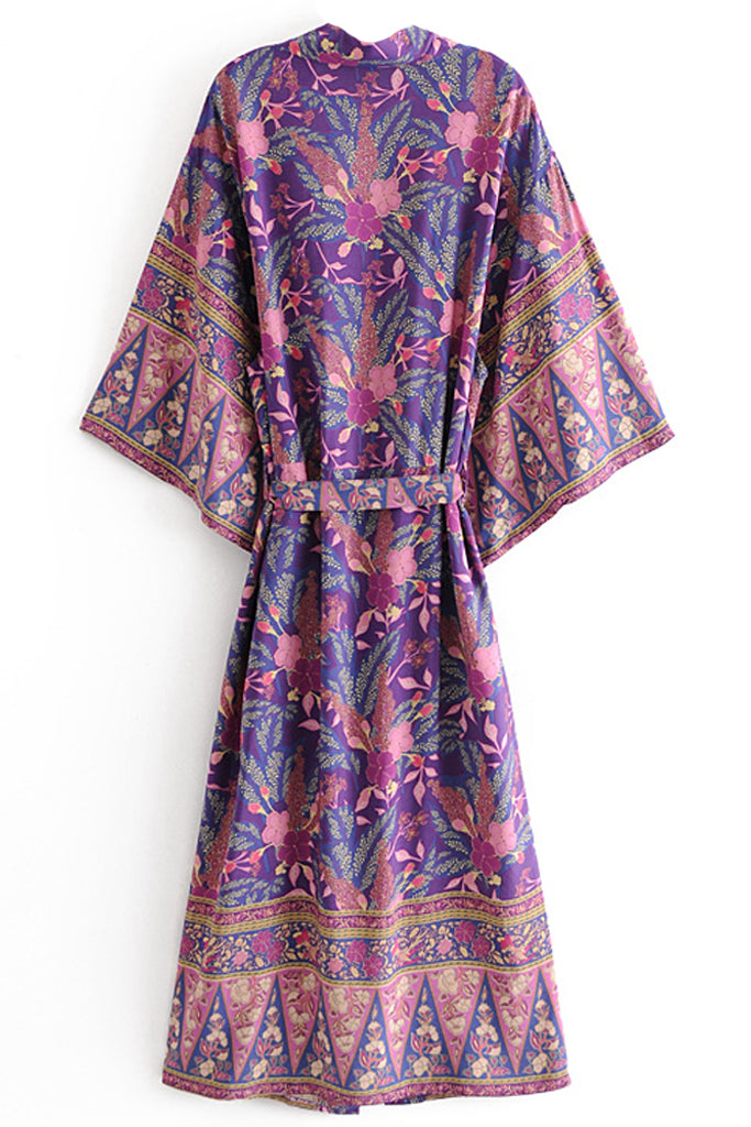 Yubi Μωβ Πολύχρωμο Εμπριμέ Κιμονό | Γυναικεία Ρούχα - Beachwear - Loungewear