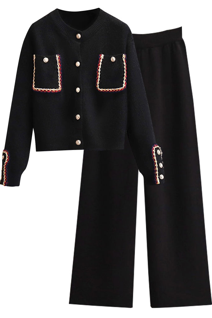 Nouise Μαύρο Σετ Τοπ Ζακέτα και Παντελόνι | Γυναικεία Ρούχα - Diane Ford