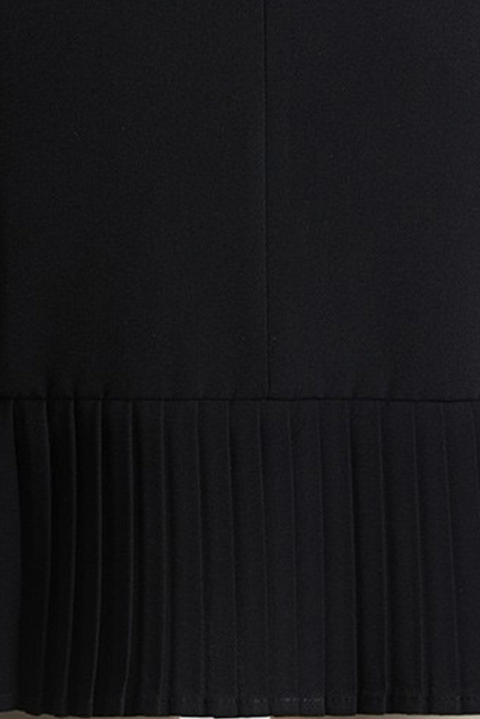 Bodenia Μαύρο Φόρεμα Σακάκι με Πιέτες