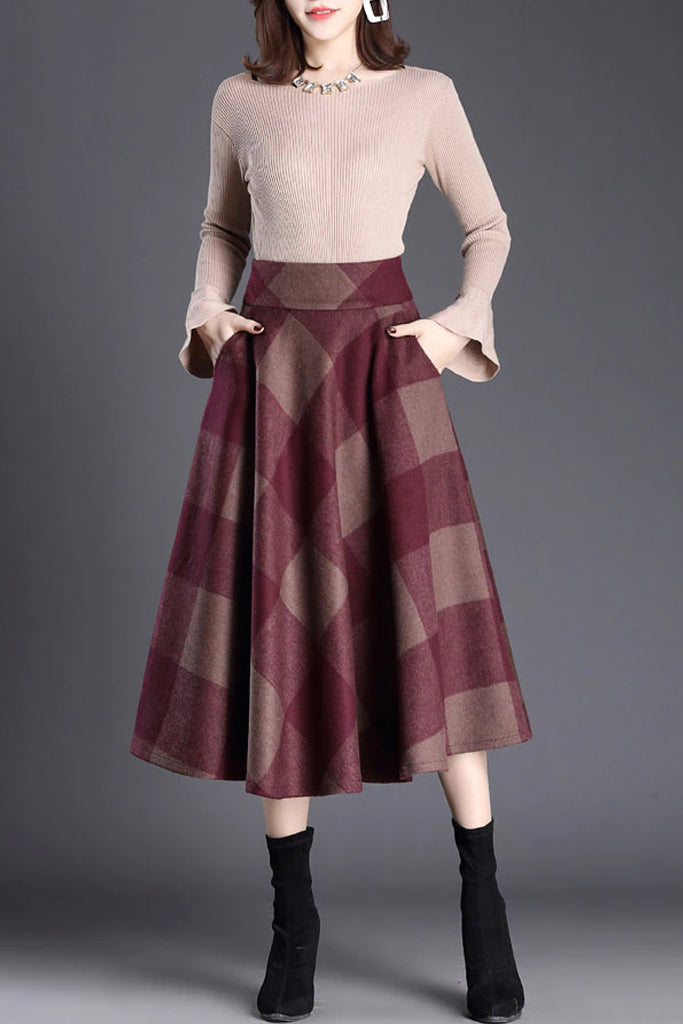 Candida Καρό Φούστα | Γυναικεία Ρούχα - Φούστες - Πλεκτά