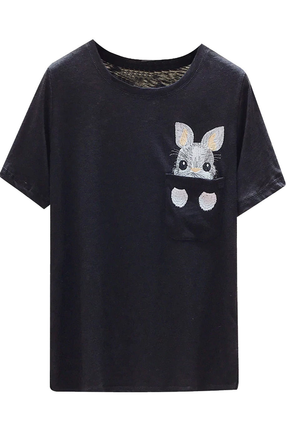 Rabbit Λευκό Μπλουζάκι με Κέντημα