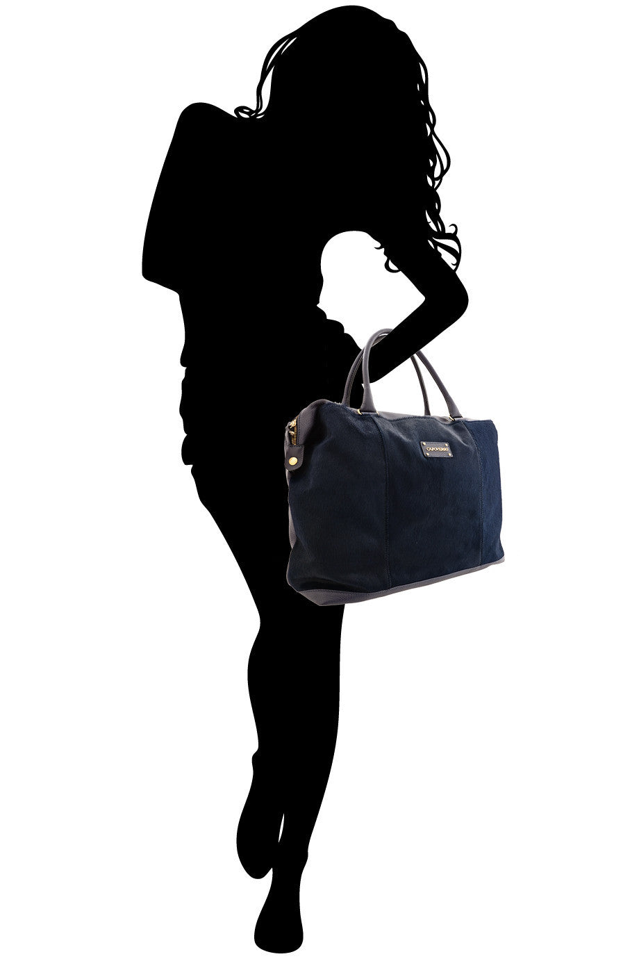 CAVALLINO Δερμάτινη Τσάντα με Μπλε Pony