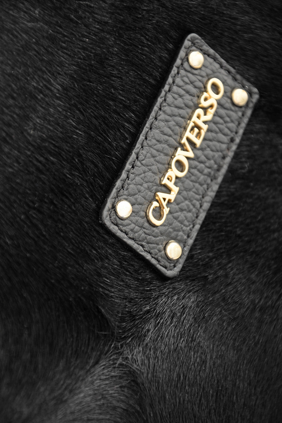 CAPOVERSO CAVALLINO Δερμάτινη Μαύρη Τσάντα με Τρίχωμα Pony