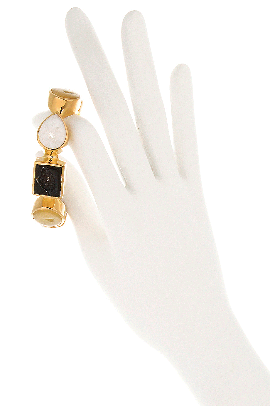 Druzy Επίχρυσο Βραχιόλι με Πολύτιμες Πέτρες - Isharya | Κοσμήματα Jewelry Druzy Gold Bracelet with Gem Rocks