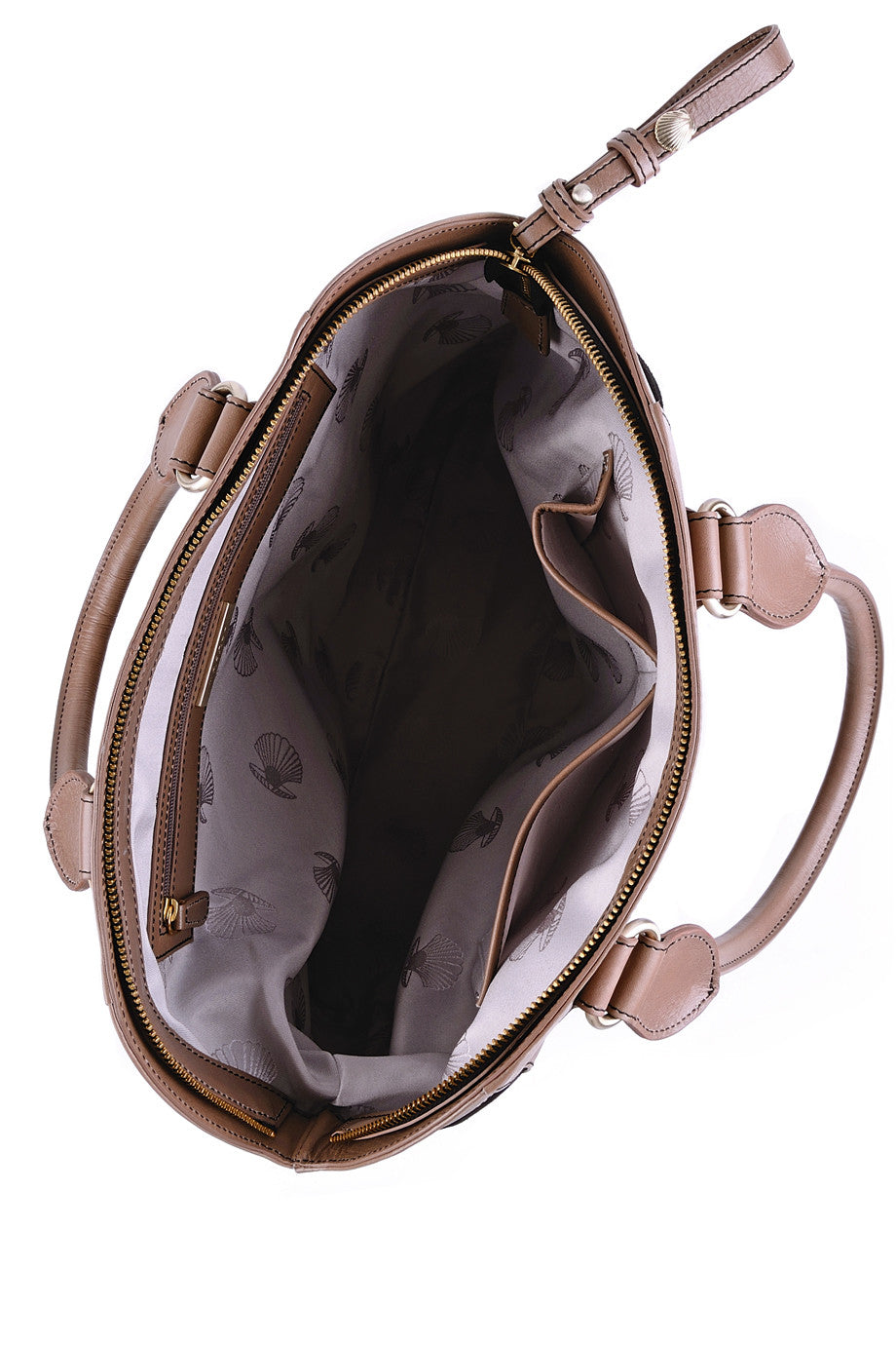 KELIS Μεγάλη Καφέ Δερμάτινη Τσάντα