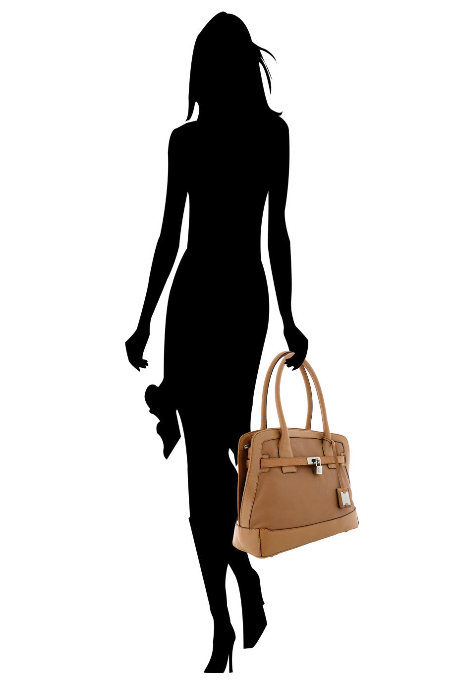 KRISTEN Καφέ Δερμάτινη Τσάντα Ώμου