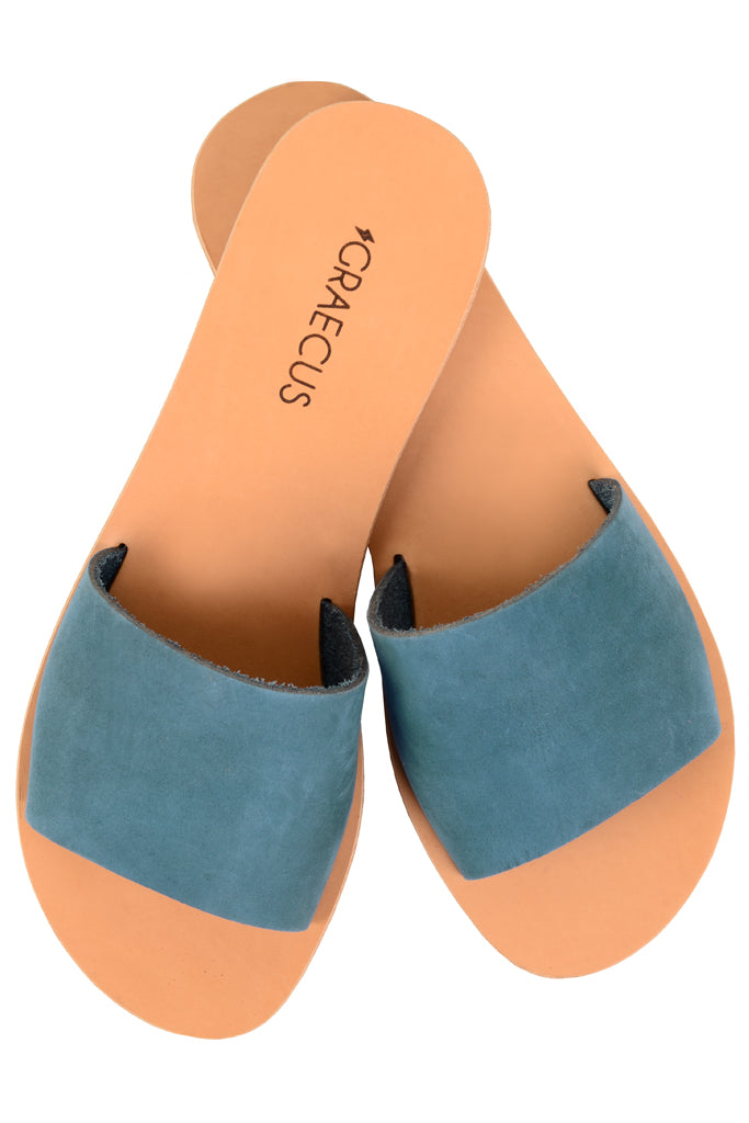 Nike Μπλε Σουεντ Δερμάτινα Σανδάλια