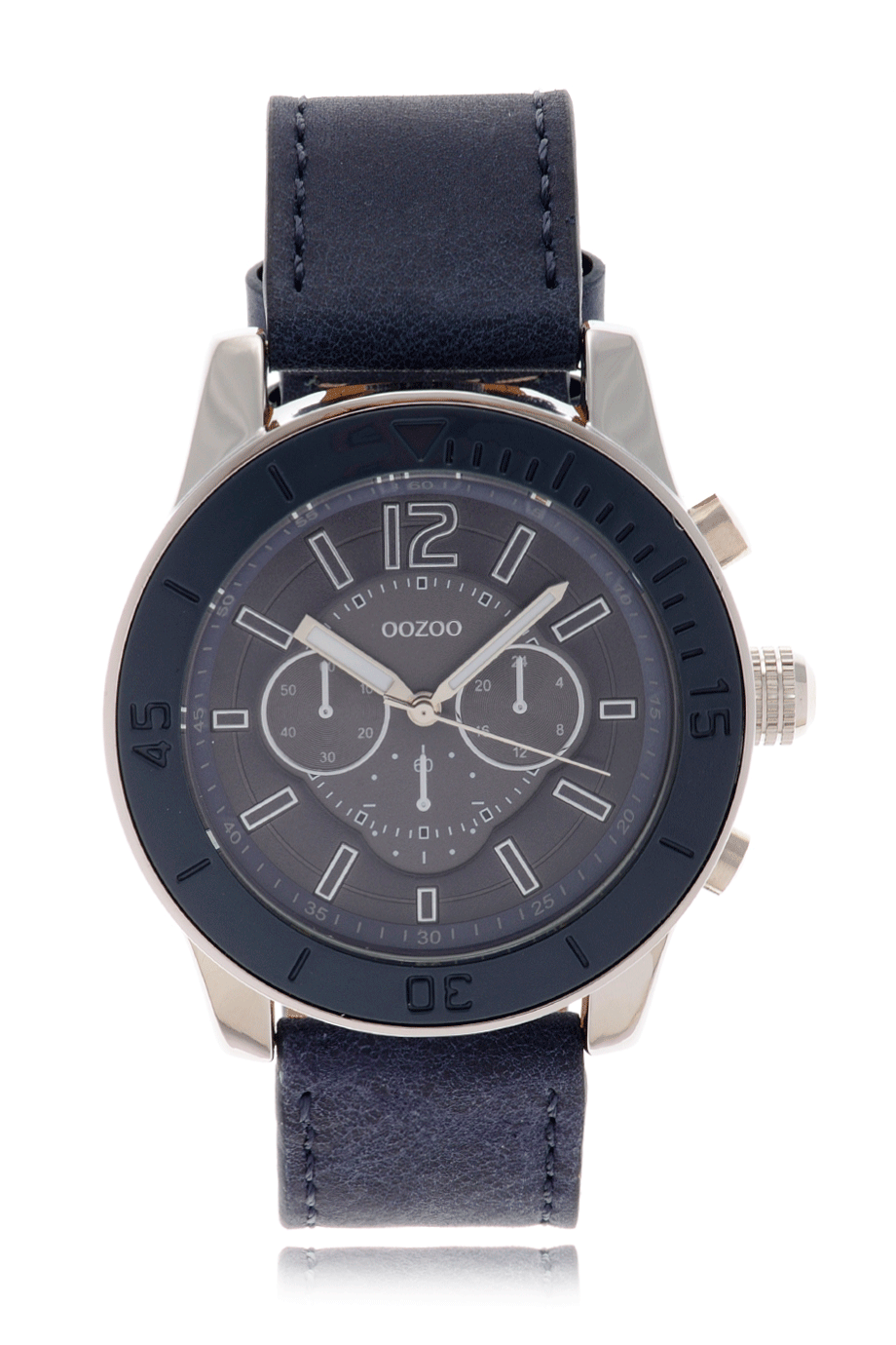 OOZOO - C4561 DARK BLUE Μπλε Δερμάτινο Ρολόι UNISEX