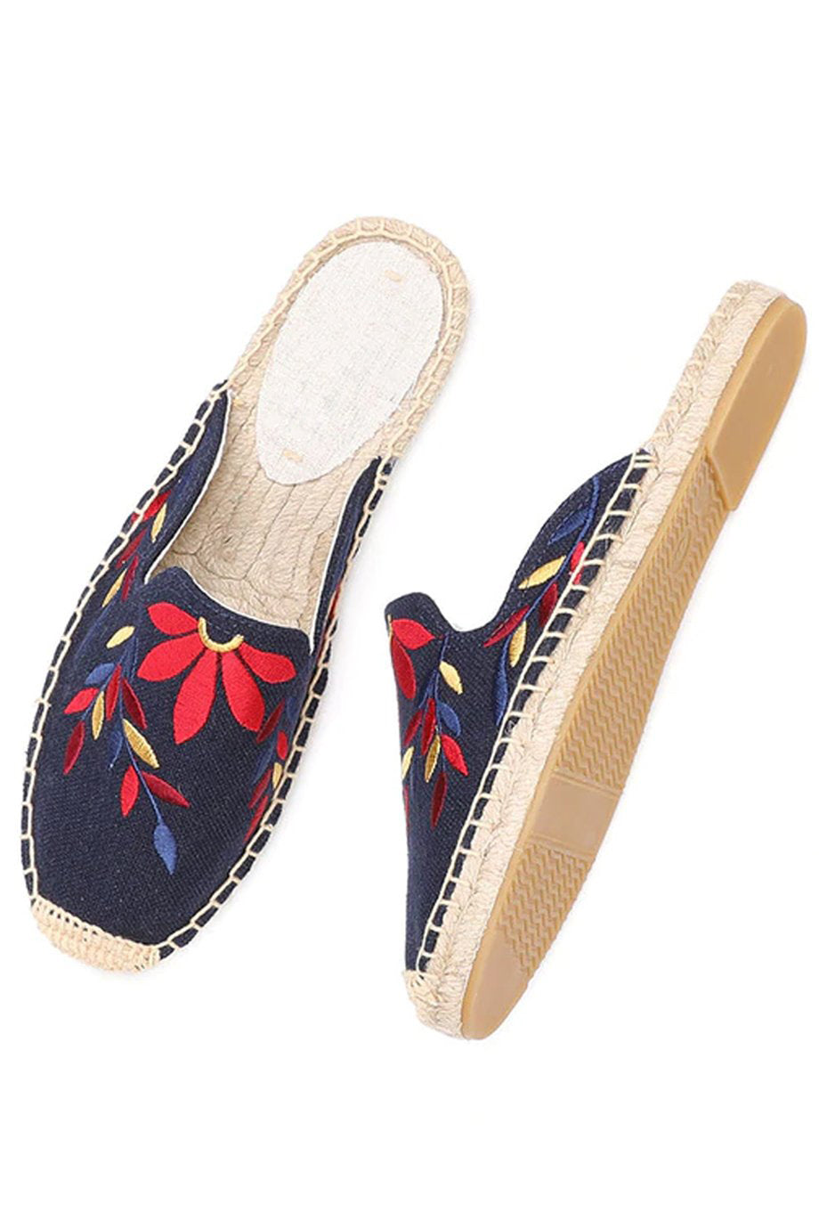 Carlotta Μπλε Εσπαντρίγιες με Κέντημα | Γυναικεία Παπούτσια - Εσπαντρίγιες