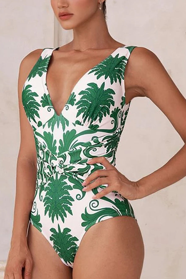 Verde Palma Ολόσωμο Μαγιό και Παντελόνα Παρεό Σετ | Μαγιό - Ολόσωμα - Swimwear One Piece | Verde Palma One Piece Swimsuit and Pareo Set