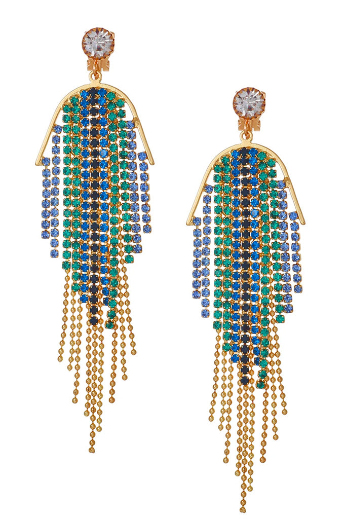 Vittoria Σκουλαρίκια Κλιπ με Κρύσταλλα και Αλυσίδες