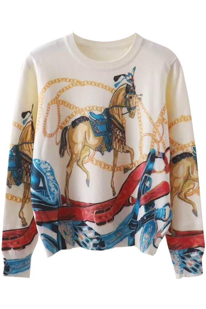 Jimena Πουλόβερ με Σχέδια | Γυναικεία Ρούχα - Πουλόβερ Πλεκτά | Jimena Printed Sweater