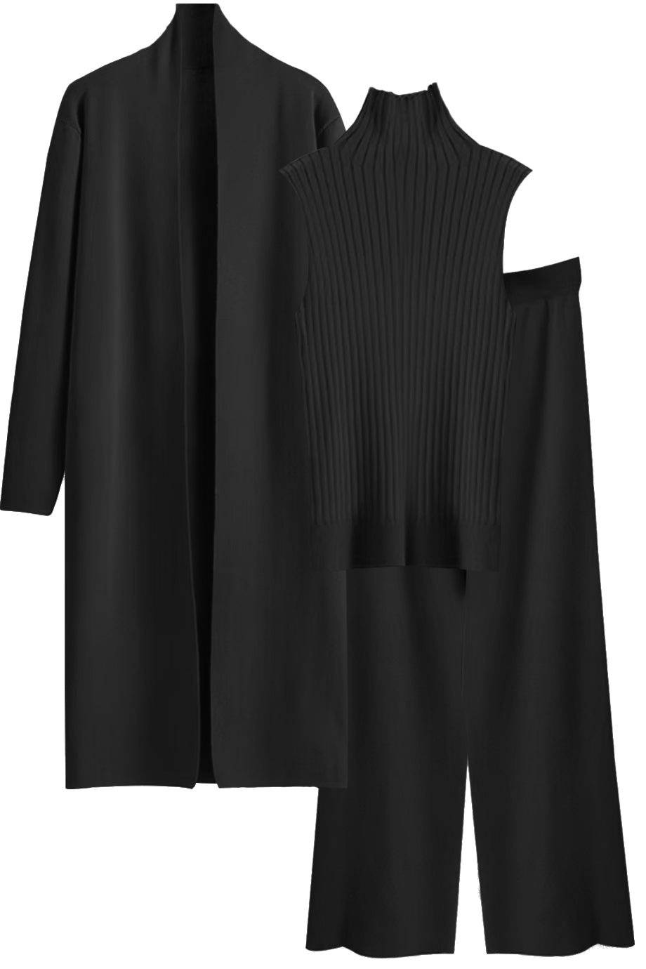 Seraphiel Πλεκτό Σετ Ζακέτα, Τοπ και Παντελόνι