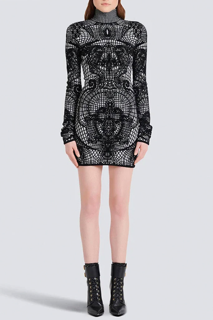 Amble Fair Ασπρόμαυρο  Πλεκτό Μίνι Φόρεμα | Φορέματα - Dresses | Amble Fair Black & White Knit Mini Dress