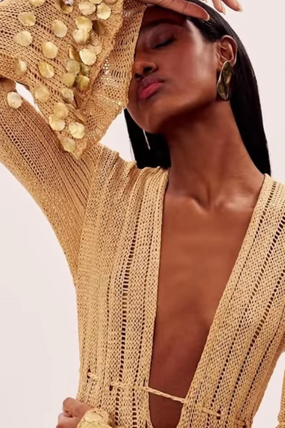 Golden Aura Πλεκτό Φόρεμα | Πλεκτά Φορέματα Παραλίας - Beachwear | Golden Aura Knit Long Beach Dress 