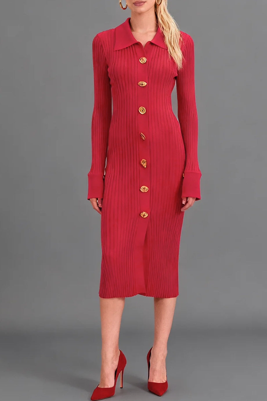 Celinea Midi Πλεκτό Φόρεμα | Φορέματα - Dresses | Celinea Ribbed Midi Dress Kleid Vestido Abito Jurk