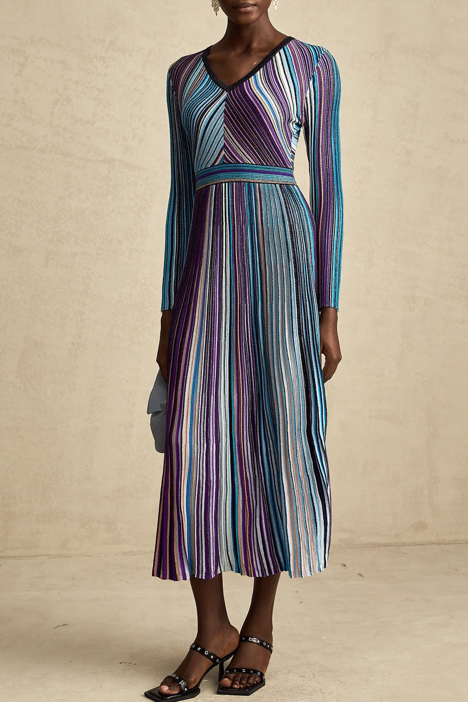 Mathilde Πλεκτό Μίντι Φόρεμα με Ρίγες | Φορέματα - Dresses | Mathilde Metallic Striped Knit Midi Dress