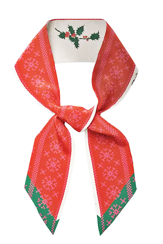 Christmas Ho Χριστουγεννιάτικο Μεταξωτό Φουλάρι Twillie - Mantility | Φουλάρια Scarves | Christmas Ho Silk Twillie Scarf