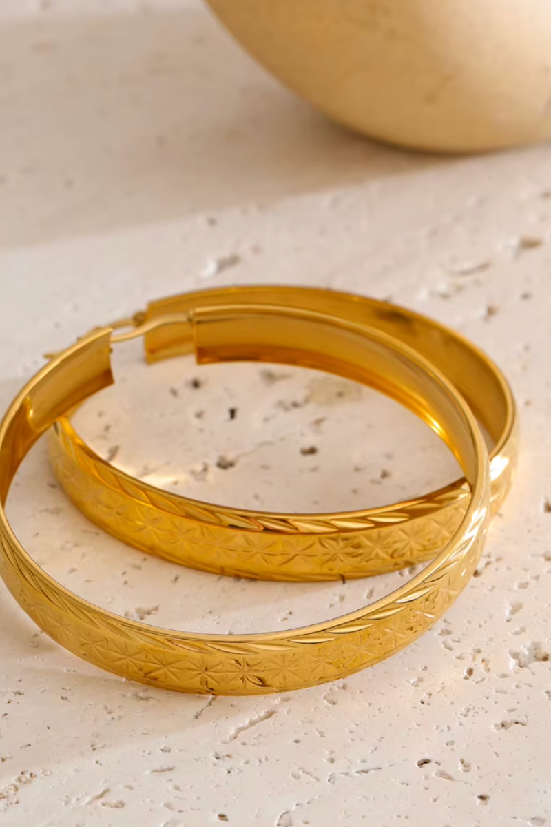 Lunara Χρυσά Σκουλαρίκια Κρίκοι | Σκουλαρίκια - Earrings | Lunara Gold Hoop Earrings
