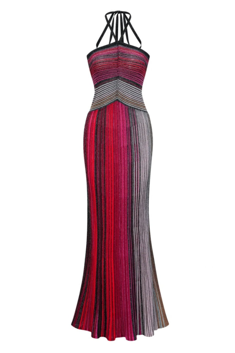 Rivelle Φόρεμα με Halter Λαιμόκοψη και Zig-Zag Μοτίβο
