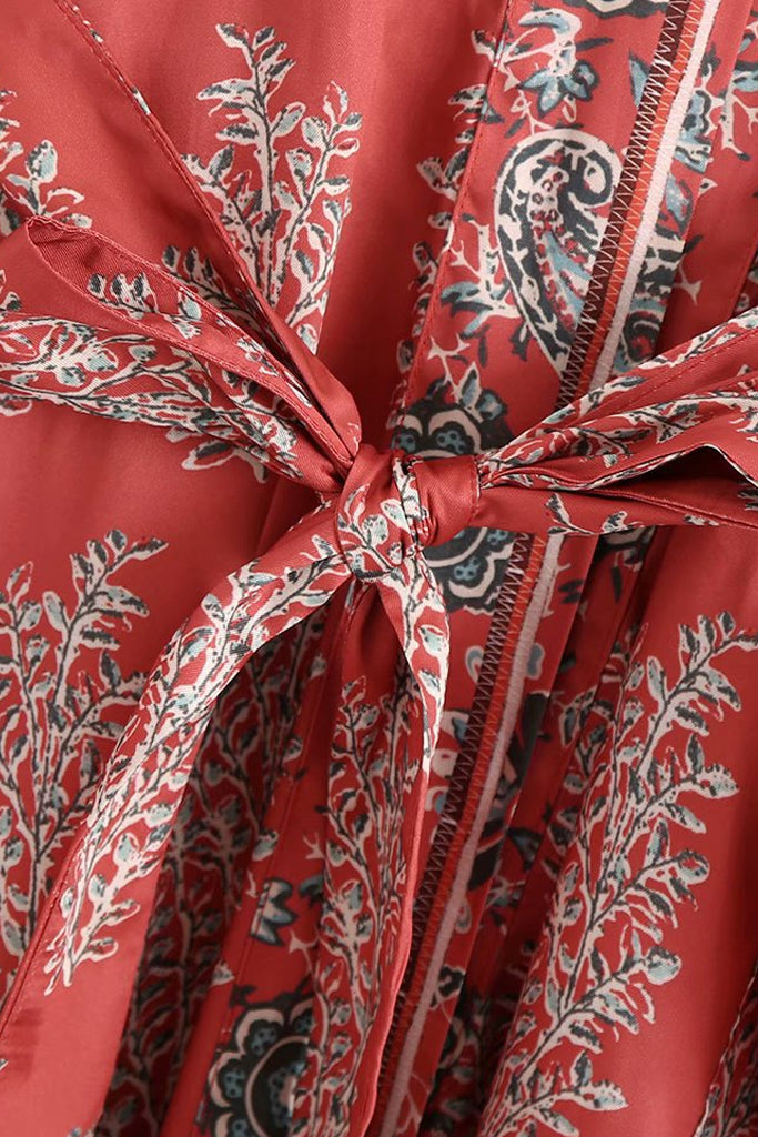 Jovian Kοραλλί Εμπριμέ Κιμονό | Γυναικεία Ρούχα - Beachwear - Loungewear 