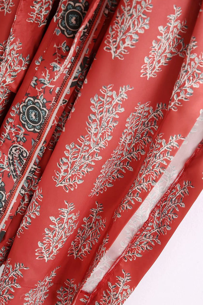 Jovian Kοραλλί Εμπριμέ Κιμονό | Γυναικεία Ρούχα - Beachwear - Loungewear 