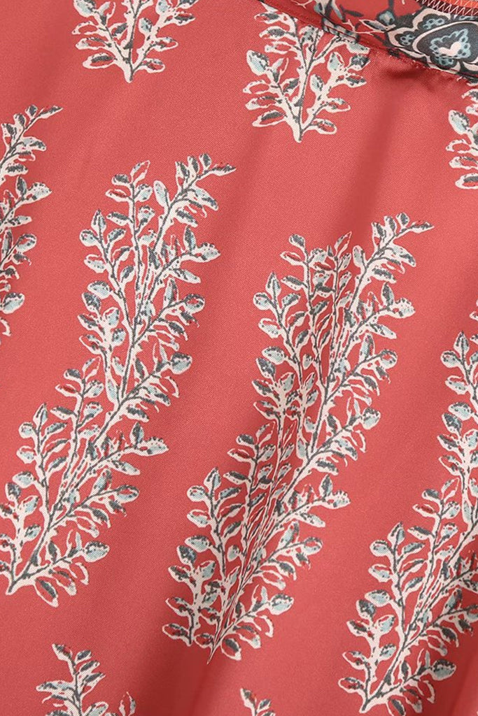 Jovian Kοραλλί Εμπριμέ Κιμονό | Γυναικεία Ρούχα - Beachwear - Loungewear 